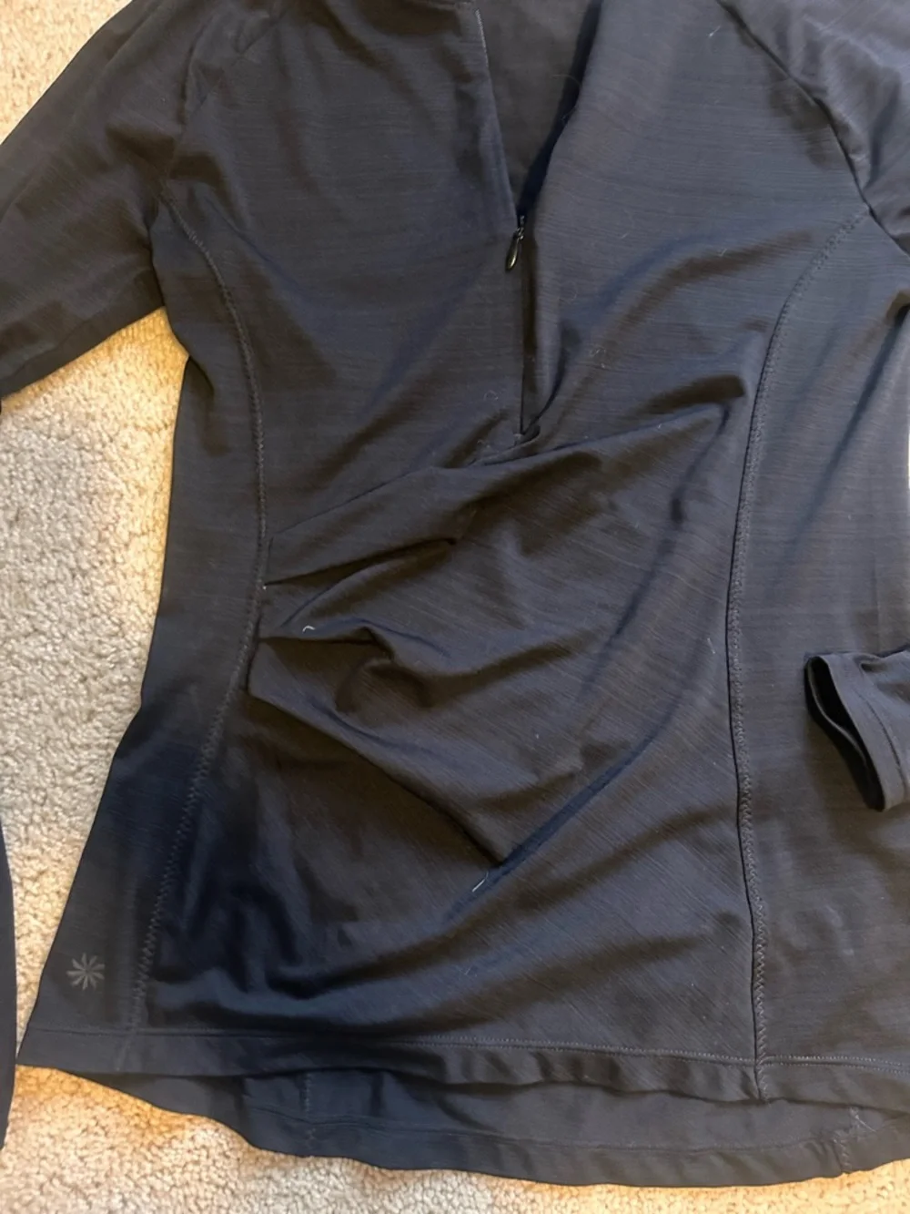 Athleta Black Long Sleeve Half-Zip Performance Top - Picture 4 of 5